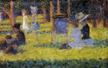Georges Seurat : La Grande Jatte, Woman Seated and Baby Carriage